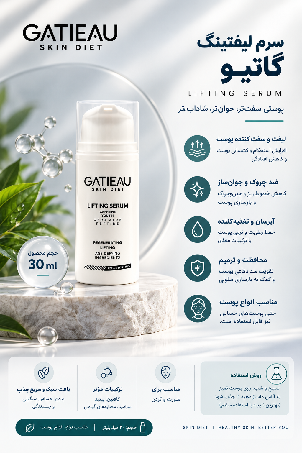 سرم.لیفتینگ صورت گاتیو ایتالیا_30ml